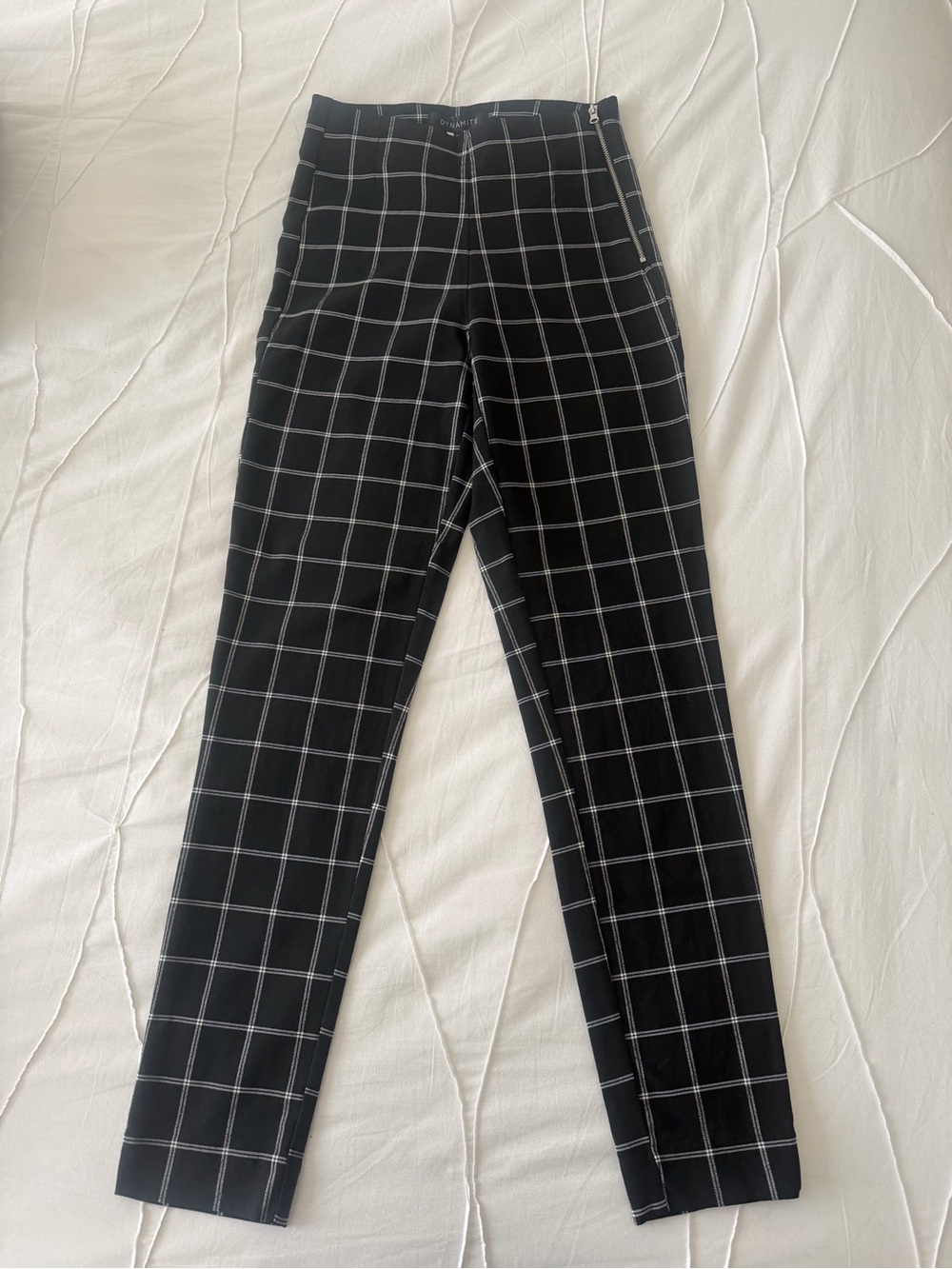 Dynamite Gray Plaid Slim Skinny Pants